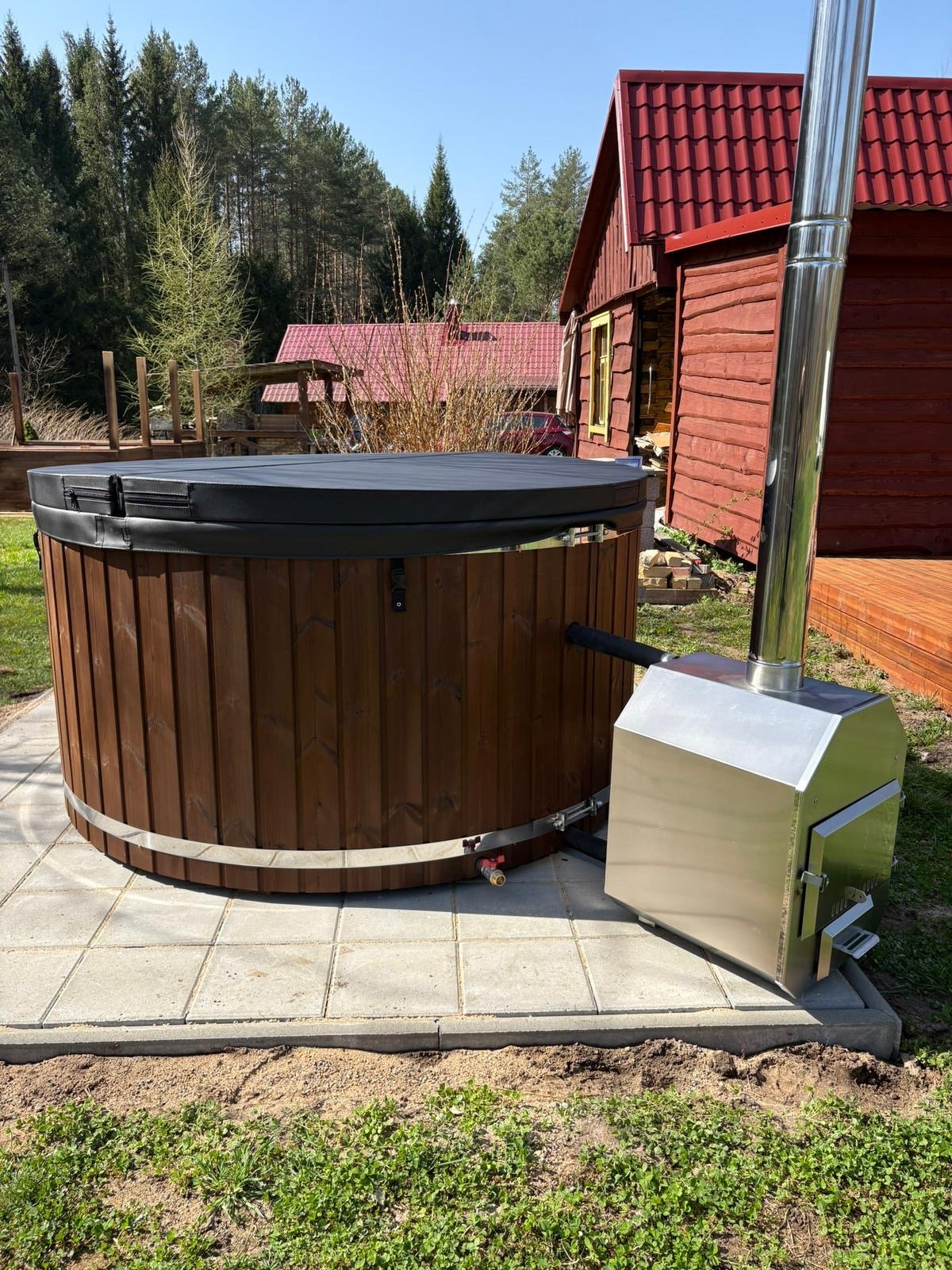 Lauko apvalus kubilas (išorinė krosnelė) 1.8m vidus / 2.0m išorė - Image 3